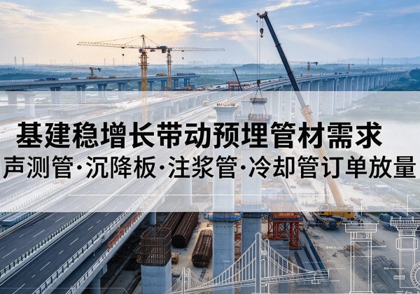 湖滨基建稳增长带动预埋监测管材需求，声测管、沉降板、注浆管订单持续放量